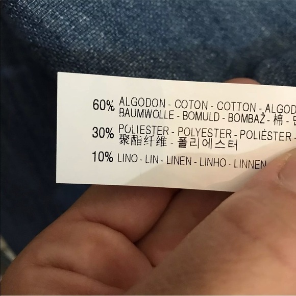 New Zara Women Denim Linen blouse xsmall or small - Picture 5 of 6